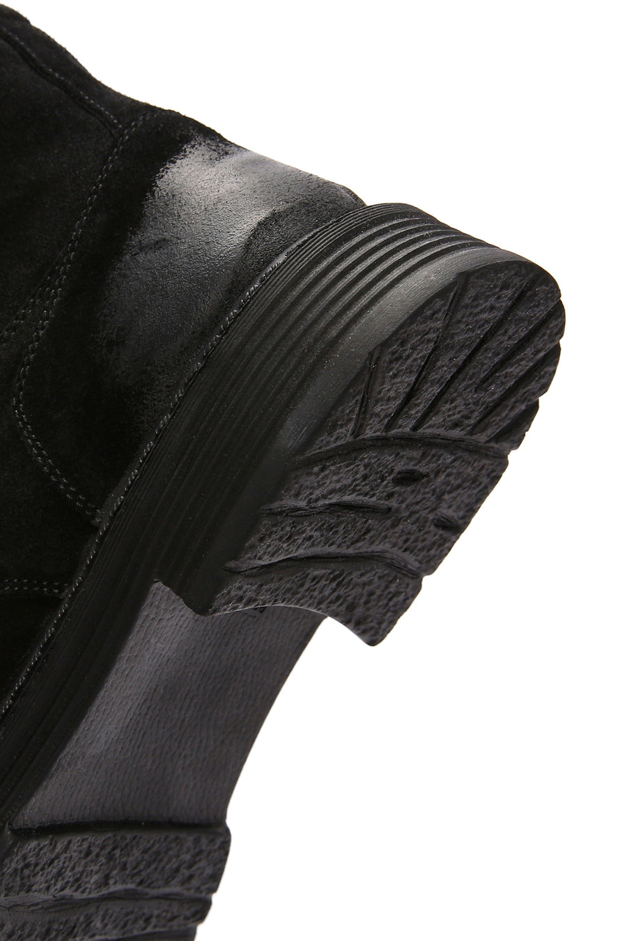 Men's Black Zippered Suede Leather Casual Boots