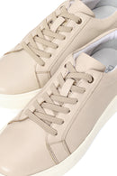 Erkek Bej Bağcıklı Deri Sneaker | Derimod
