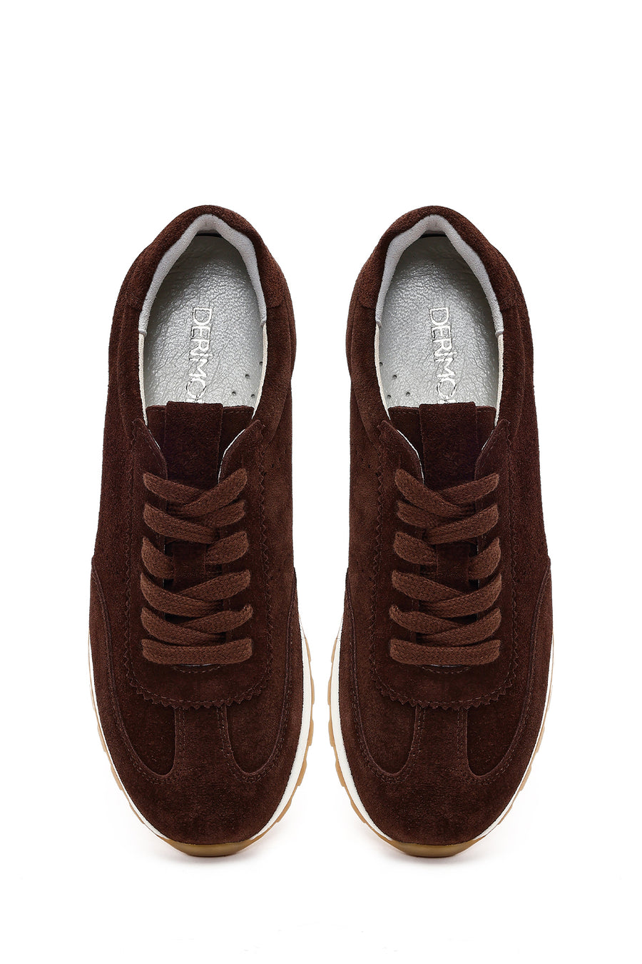 Women's Brown Lace-up Suede Leather Sneaker