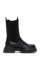 Women's Black Leather Thick Soled Chelsea Boots | Derimod