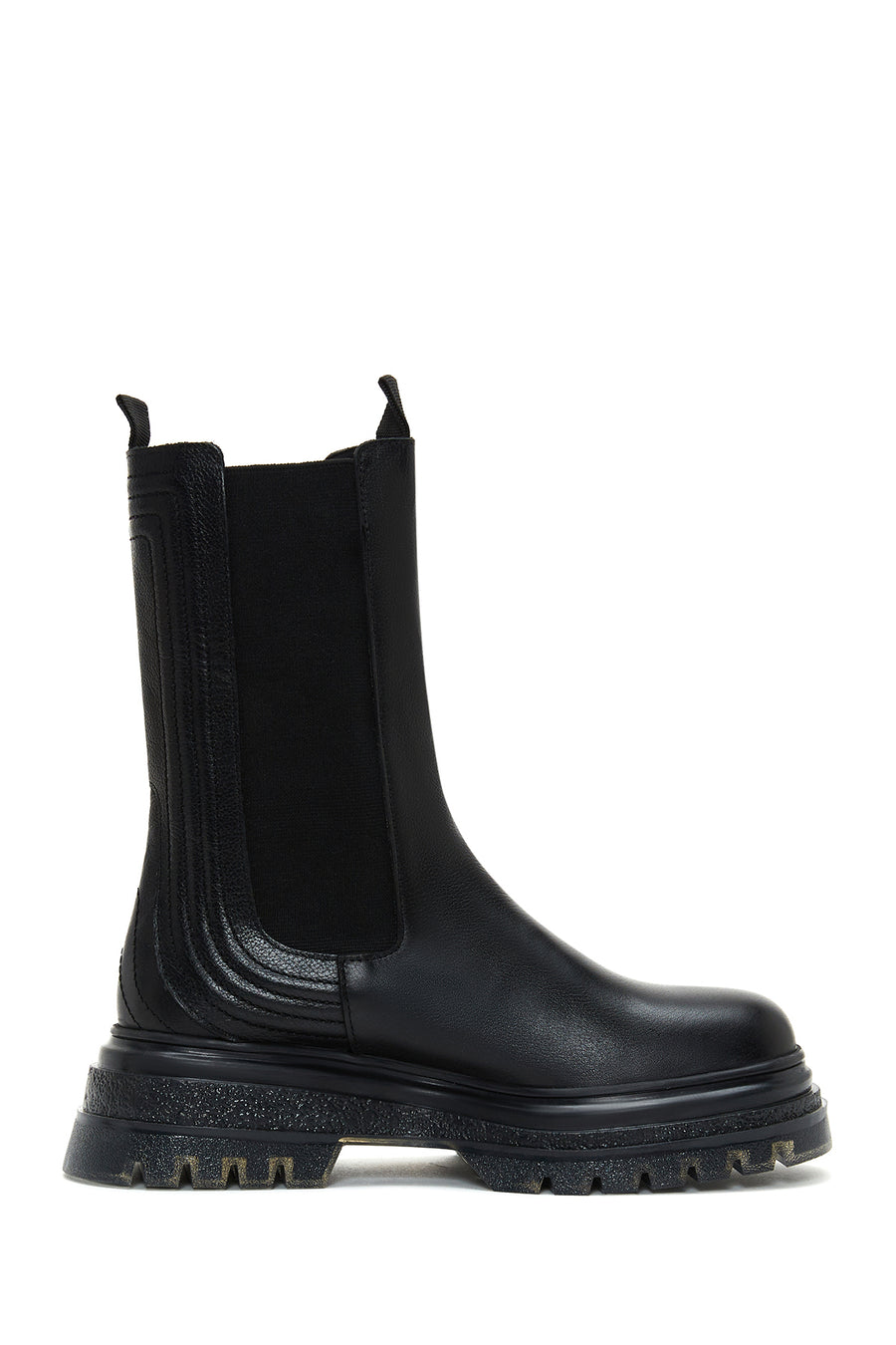 Women's Black Leather Thick Soled Chelsea Boots 22WFD187318 | Derimod