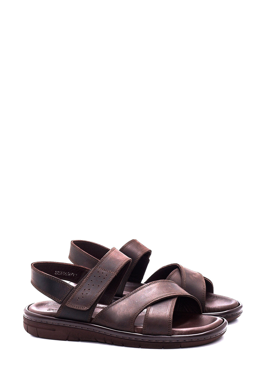 Men's Brown Nubuck Leather Sandals