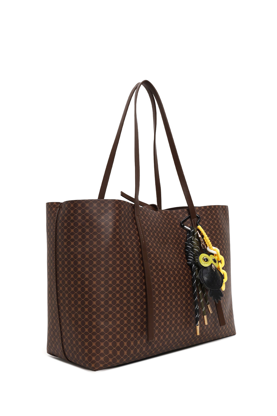 Woman Brown Accessory-Detail Printed Shoulder Bag