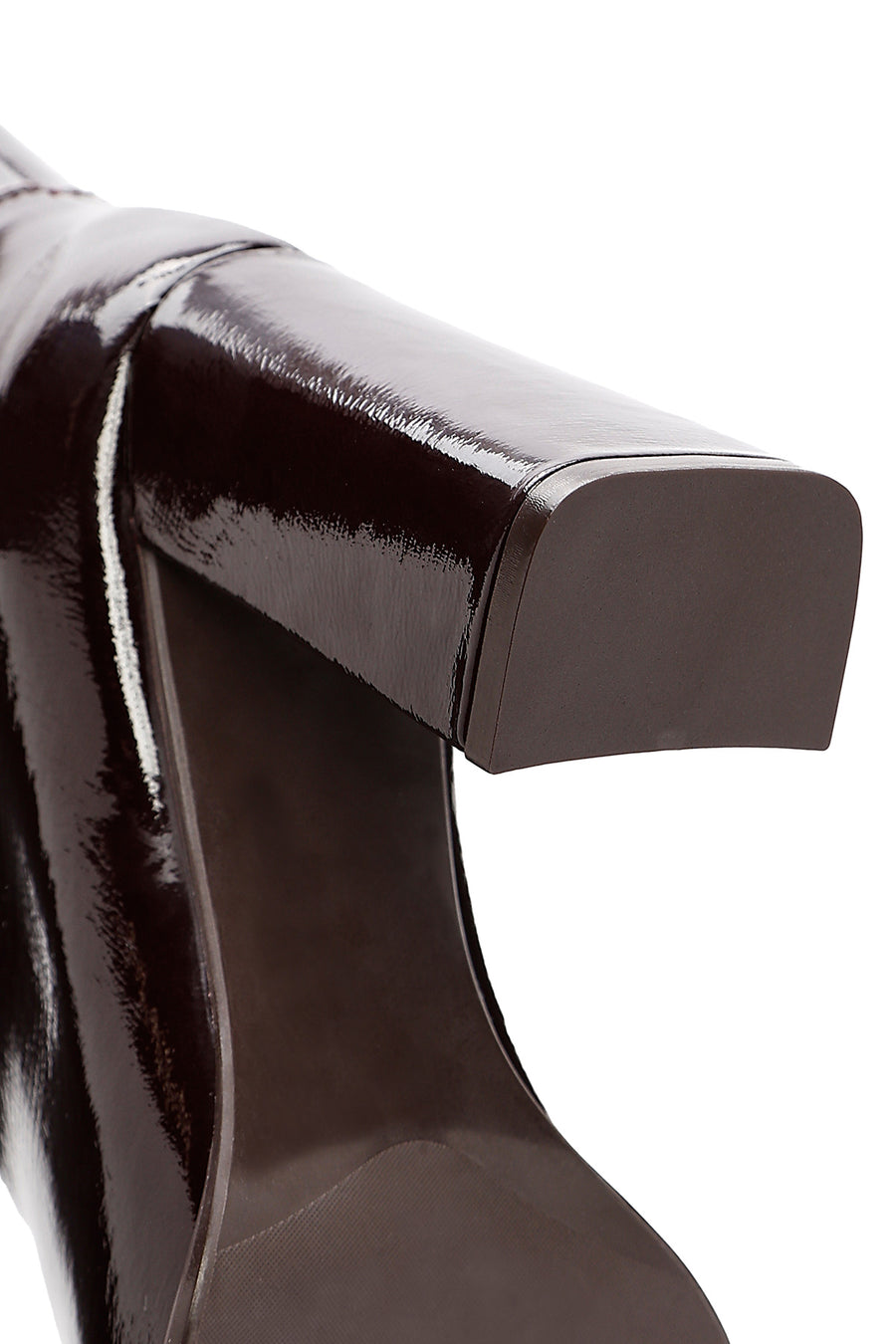 Women's Burgundy Thick Heeled Leather Boots