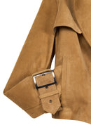 Portofino Woman Camel Suede Leather Jacket | Derimod