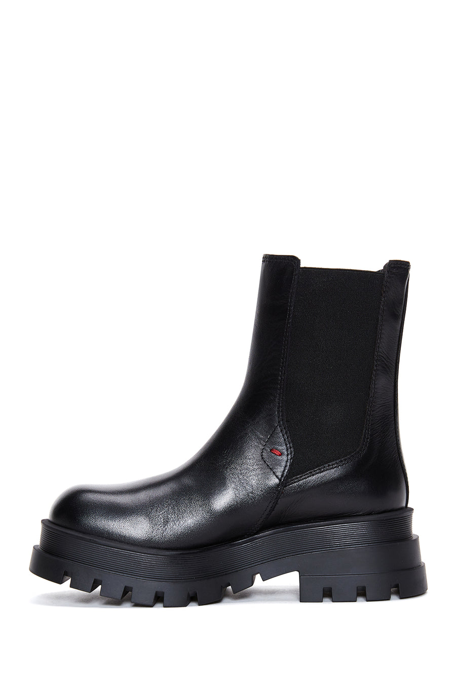 Women's Black Leather Thick Soled Chelsea Boots