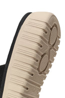 Woman Black Chunky-Soled Patterned Comfort Slippers | Derimod