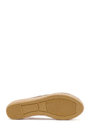 Kadın Bej Süet Deri Espadril Sandalet | Derimod