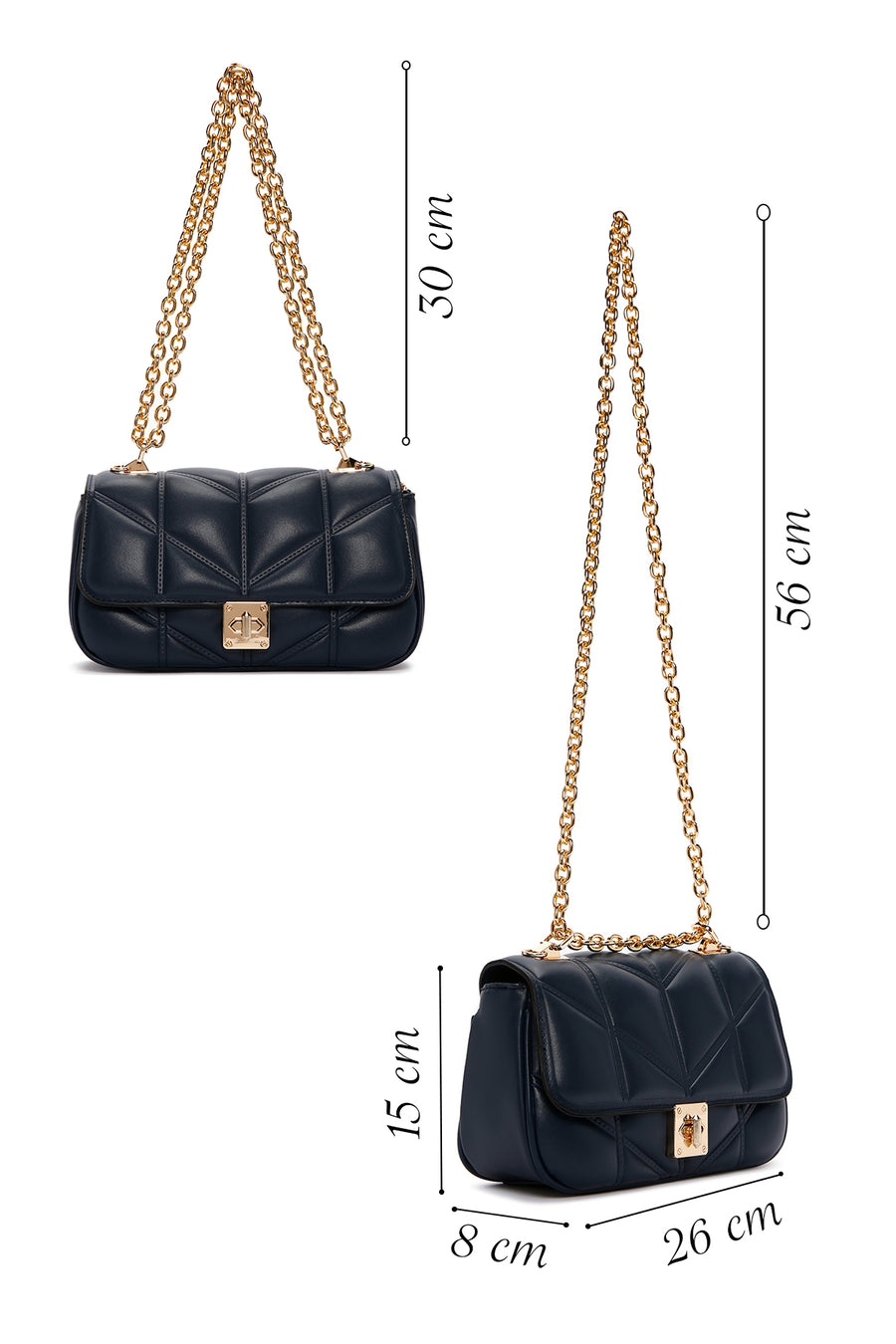 Women's Navy Blue Long Strap Crossbody Bag