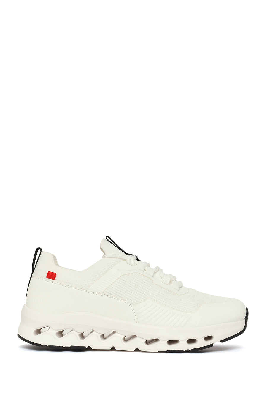 Derimod Zero Kadın Beyaz Kalın Tabanlı Bağcıklı Kumaş Sneaker 26PFE49566F | Derimod
