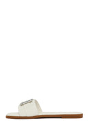 Women's White Stone Slippers | Derimod