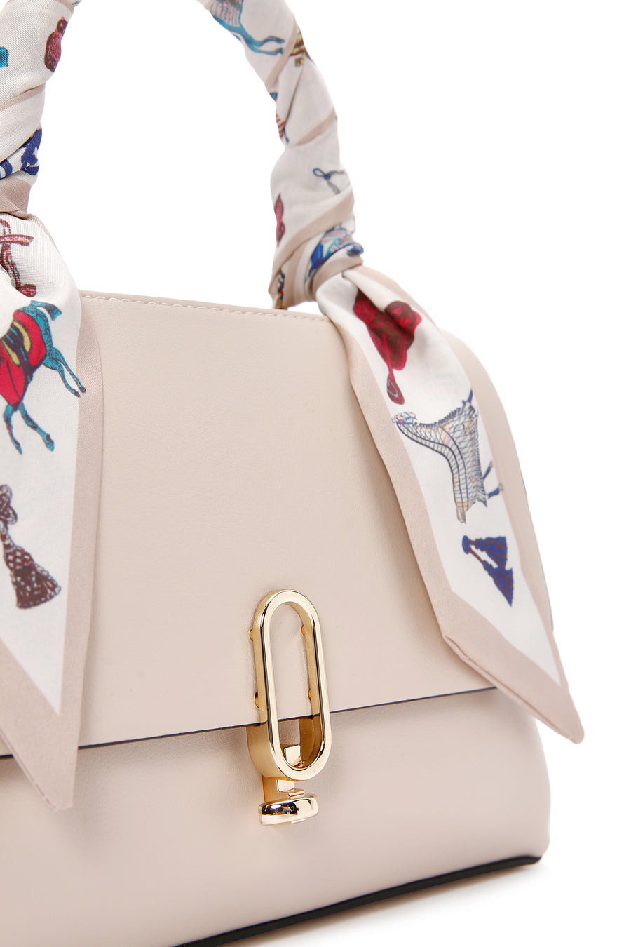 Woman Cream Long-Strap Accessory Shoulder Bag