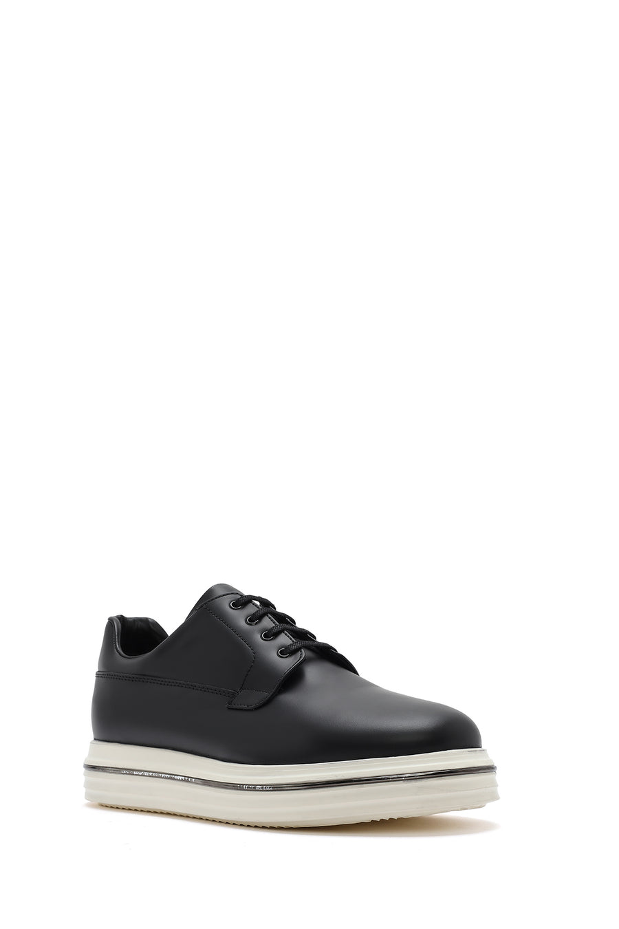Men's Black Lace-up Leather Casual Shoes