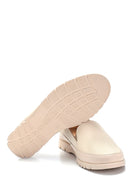 Women's Leather Glitter Detailed Loafer | Derimod