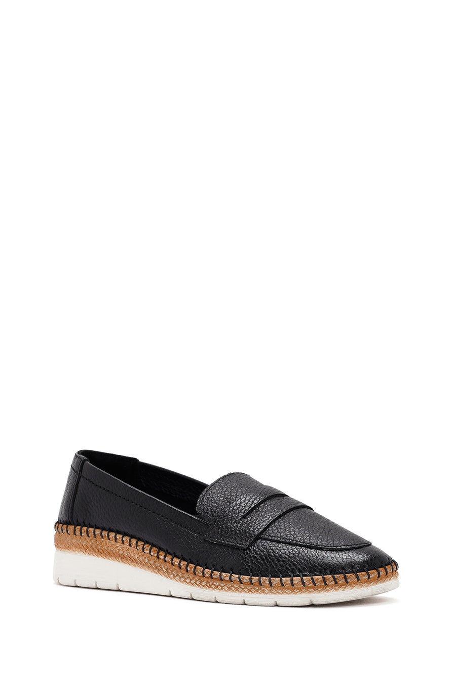 Women's Black Leather Comfort Loafer