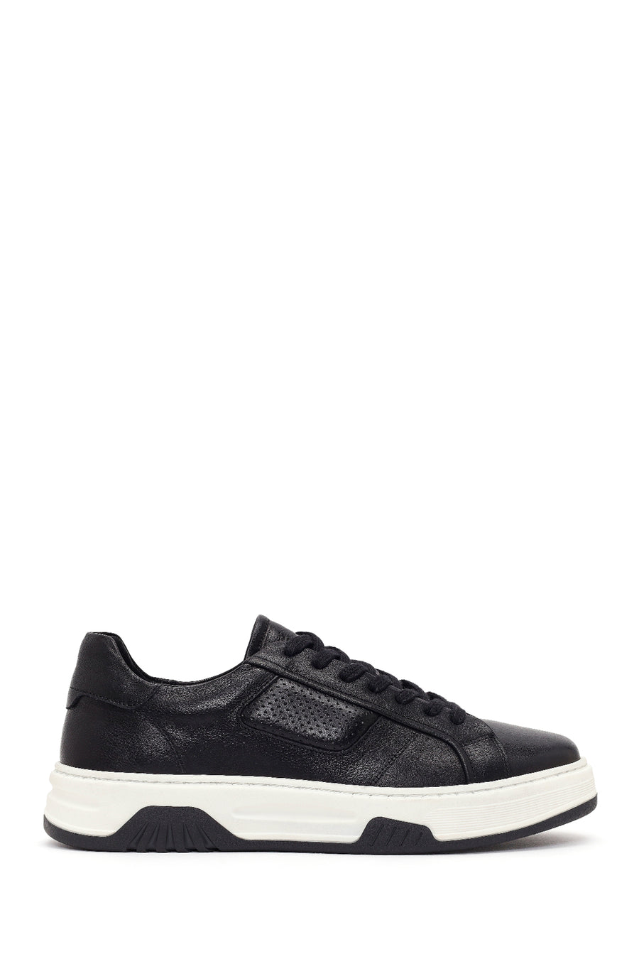 Erkek Siyah Kalın Tabanlı Bağcıklı Deri Sneaker 26SFD688418 | Derimod