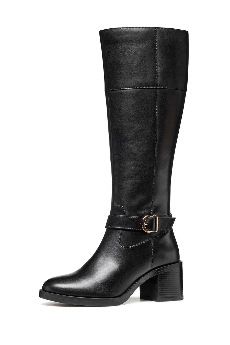 Geox Women Black D Serılda 60 B - Smo.Lea Zippered Heel Leather Boot