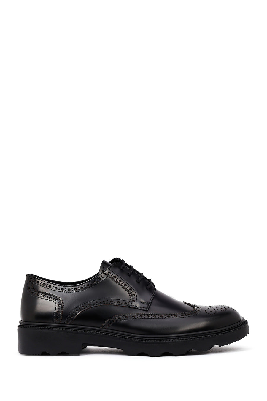 Men's Black Thick-Soled Leather Casual Shoes 25WFD671522 | Derimod