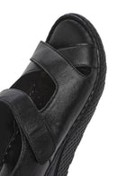 Women's Black Strappy Leather Comfort Sandals | Derimod