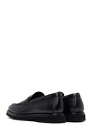 Male Black Leather Casual Loafers | Derimod