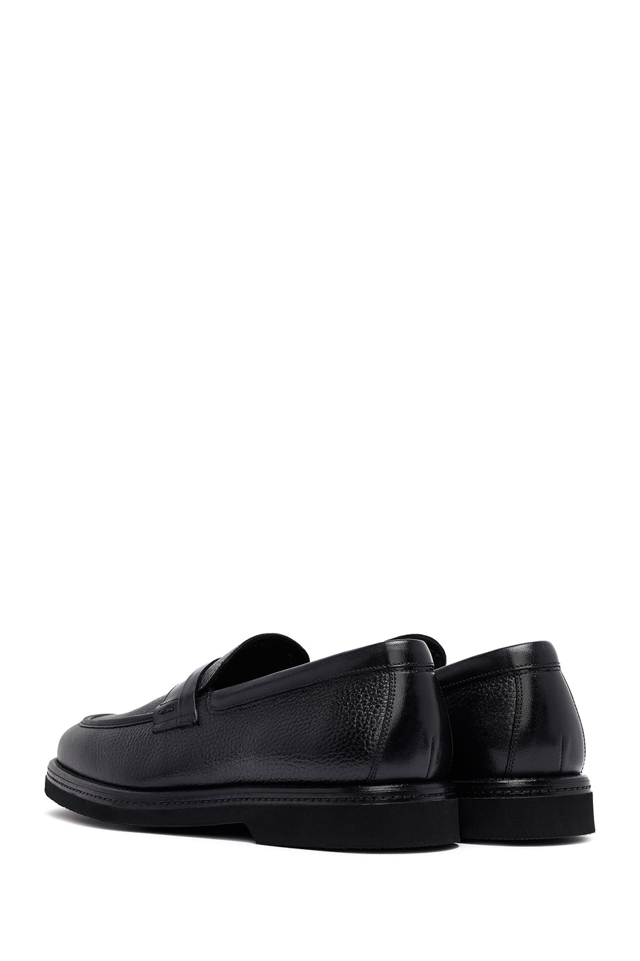 Male Black Leather Casual Loafers