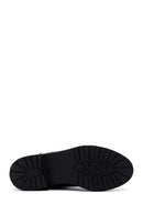 Woman Black Zippered Buckle Detail Leather Casual Boots | Derimod