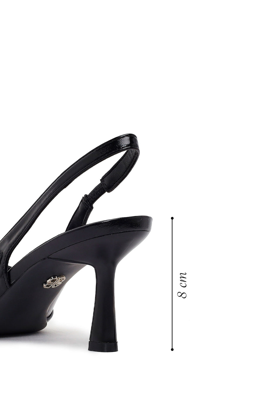 Women's Black Open Back Thin Heeled Shoes