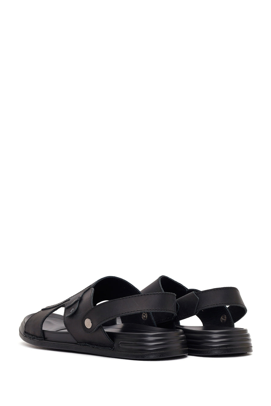 Male Black Nubuck Leather Sandals