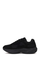Male Black Lace-Up Thick-Soled Fabric Sneaker | Derimod