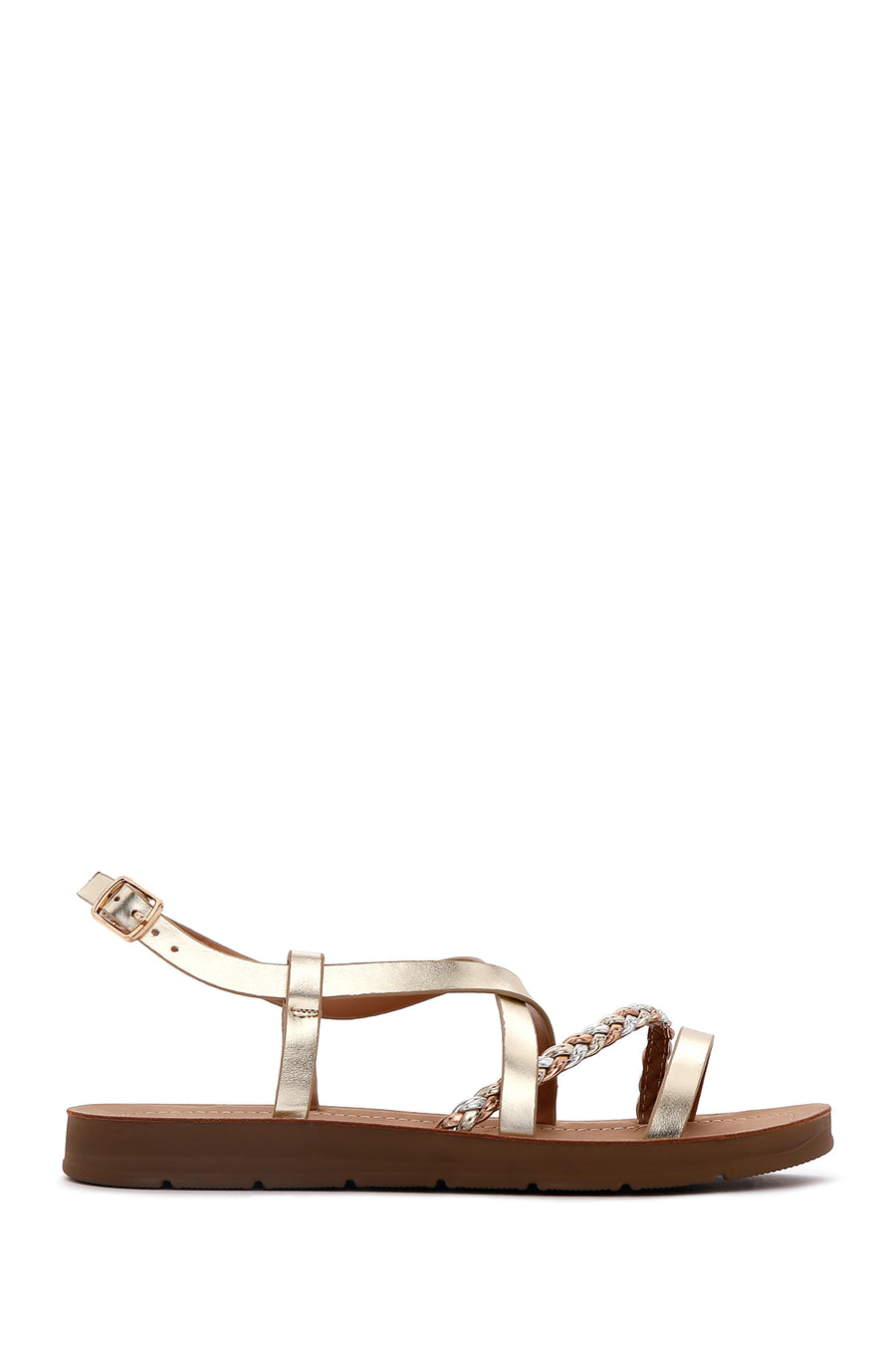 Women's Gold Braided Detail Sandals 26SFE461014 | Derimod