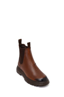 Male Tan Chunky-Soled Leather Chelsea Boots | Derimod