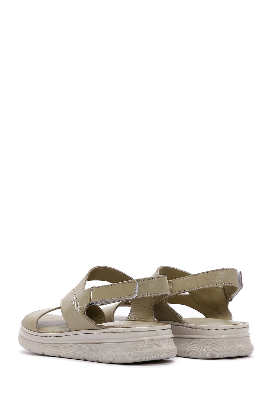 Kadın Yeşil Deri Comfort Sandalet