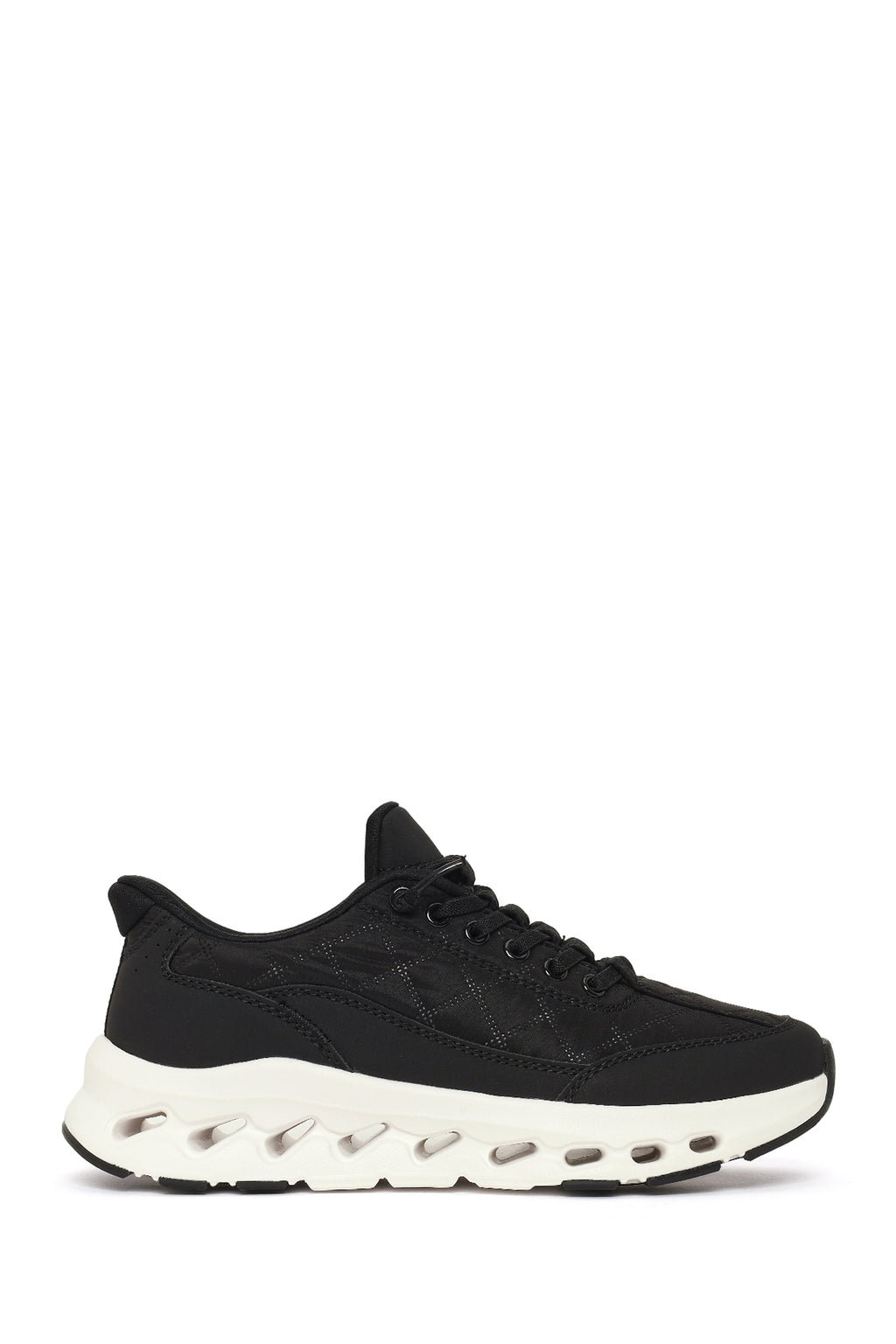 Kadın Siyah Bağcıklı Kalın Tabanlı Sneaker