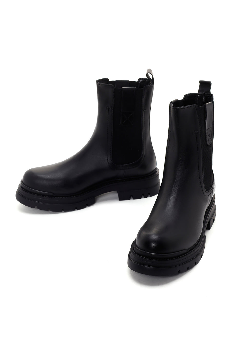 Women's Black Leather Chelsea Boots
