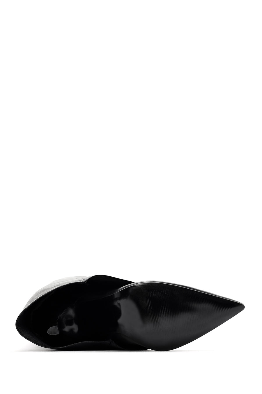 Woman Black Thin High Heels Leather Boot
