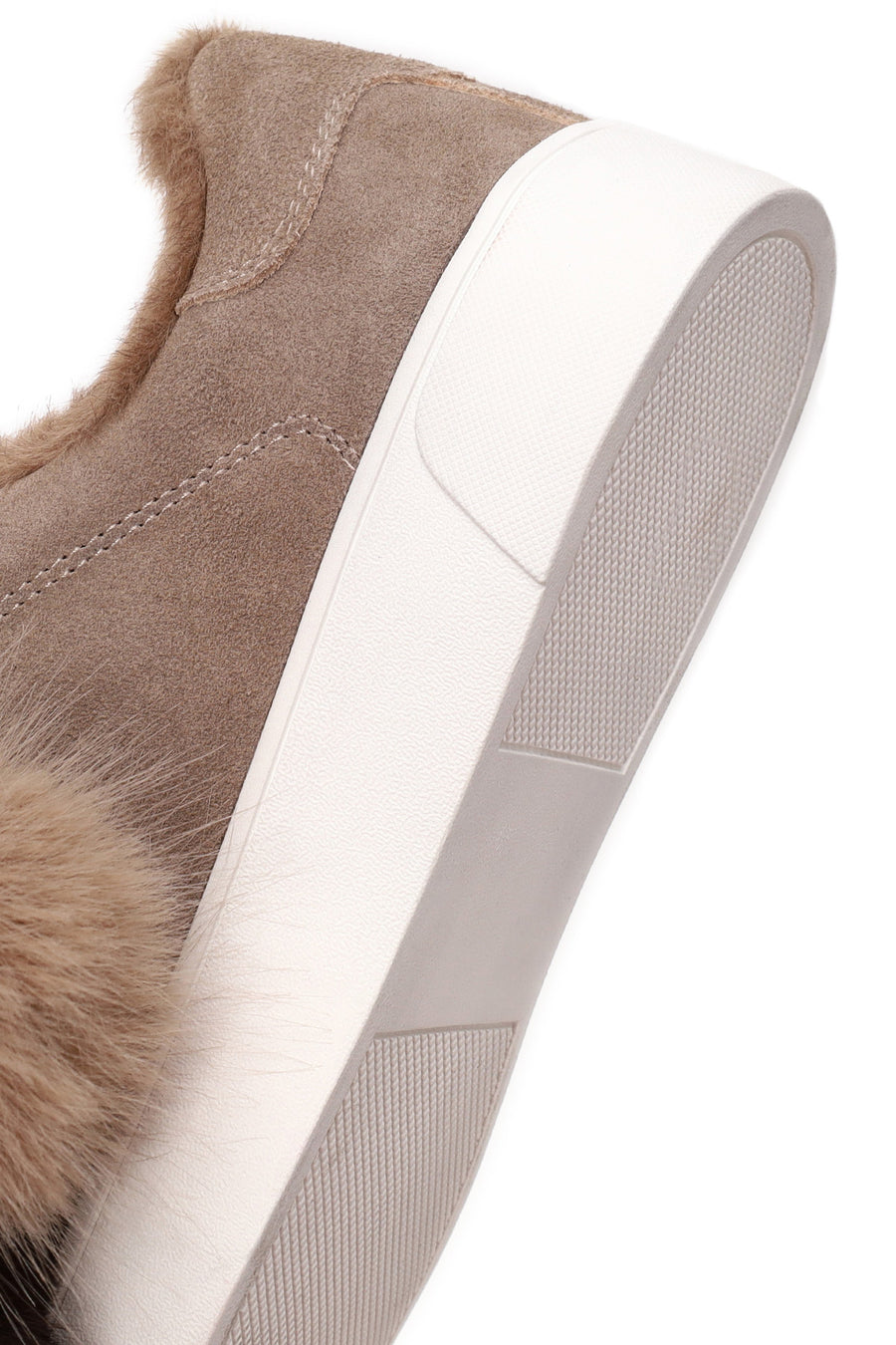 Woman Mink Lace-Up Charm Suede Teddy Leather Sneaker