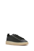Men's Black Lace-up Leather Sneaker | Derimod
