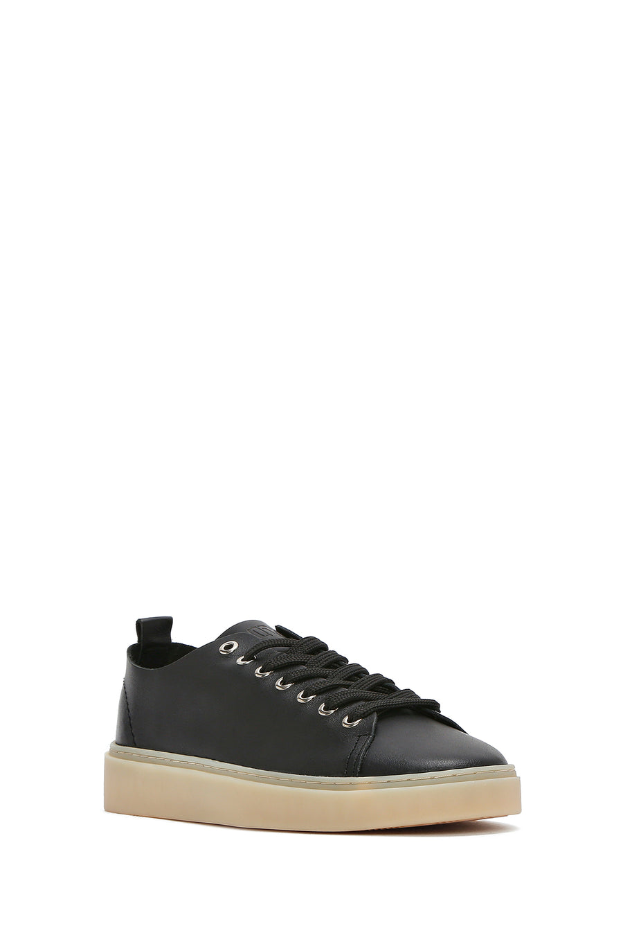 Men's Black Lace-up Leather Sneaker
