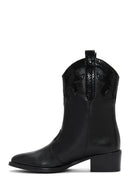 Women's Black Heeled Cowboy Boots | Derimod