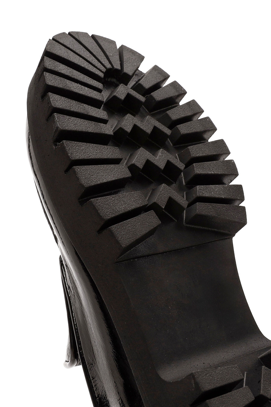 Women's Black Patent Leather Masculine Loafer