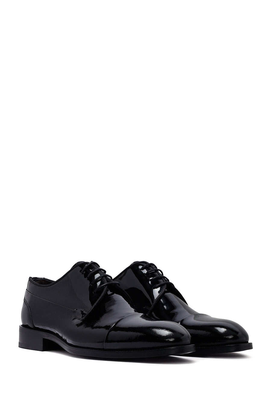 Male Black Lace-Up Leather Patent Leather Casual Shoes