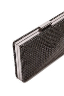 Women's Black Long Strap Stone Mini Clutch Bag | Derimod