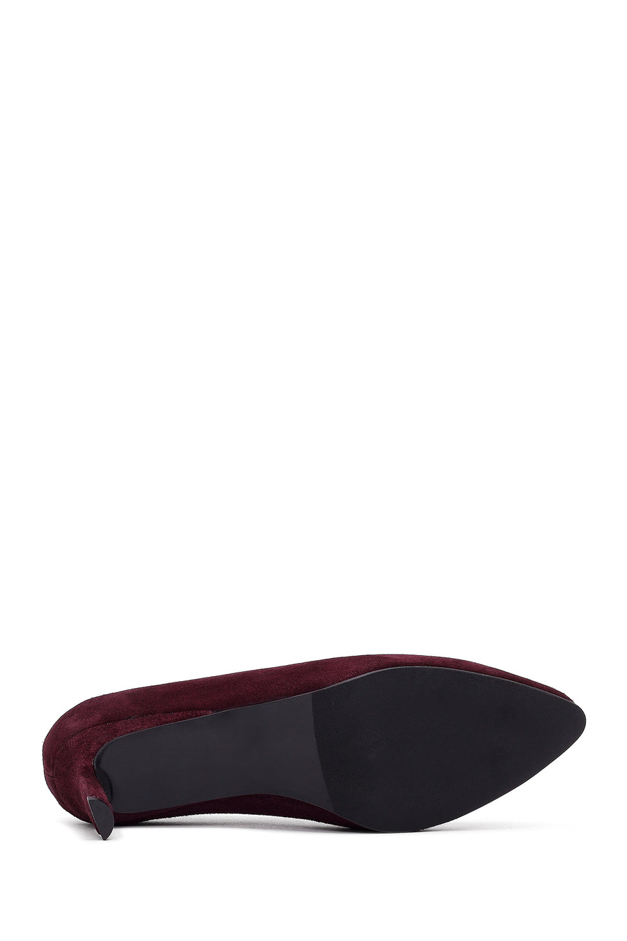 Kadın Bordo Kısa İnce Topuklu Süet Deri Stiletto