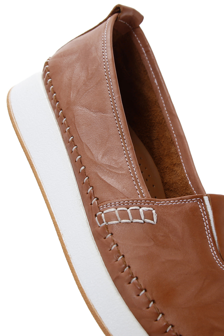 Kadın Taba Deri Comfort Loafer