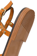 Women's Tan Buckled Leather Bodrum Sandals | Derimod