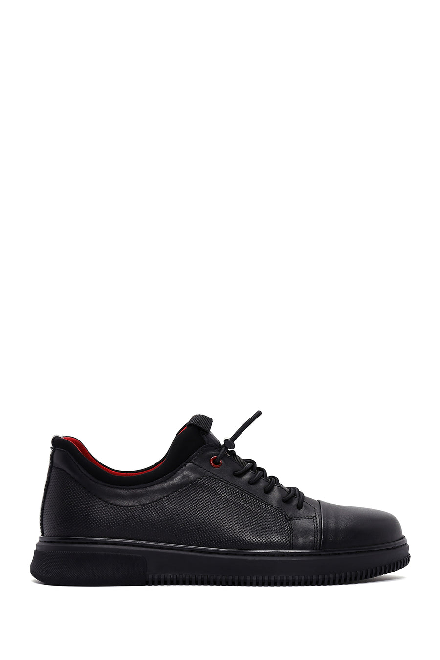 Men's Black Lace-up Leather Sneaker 24WFD676026 | Derimod