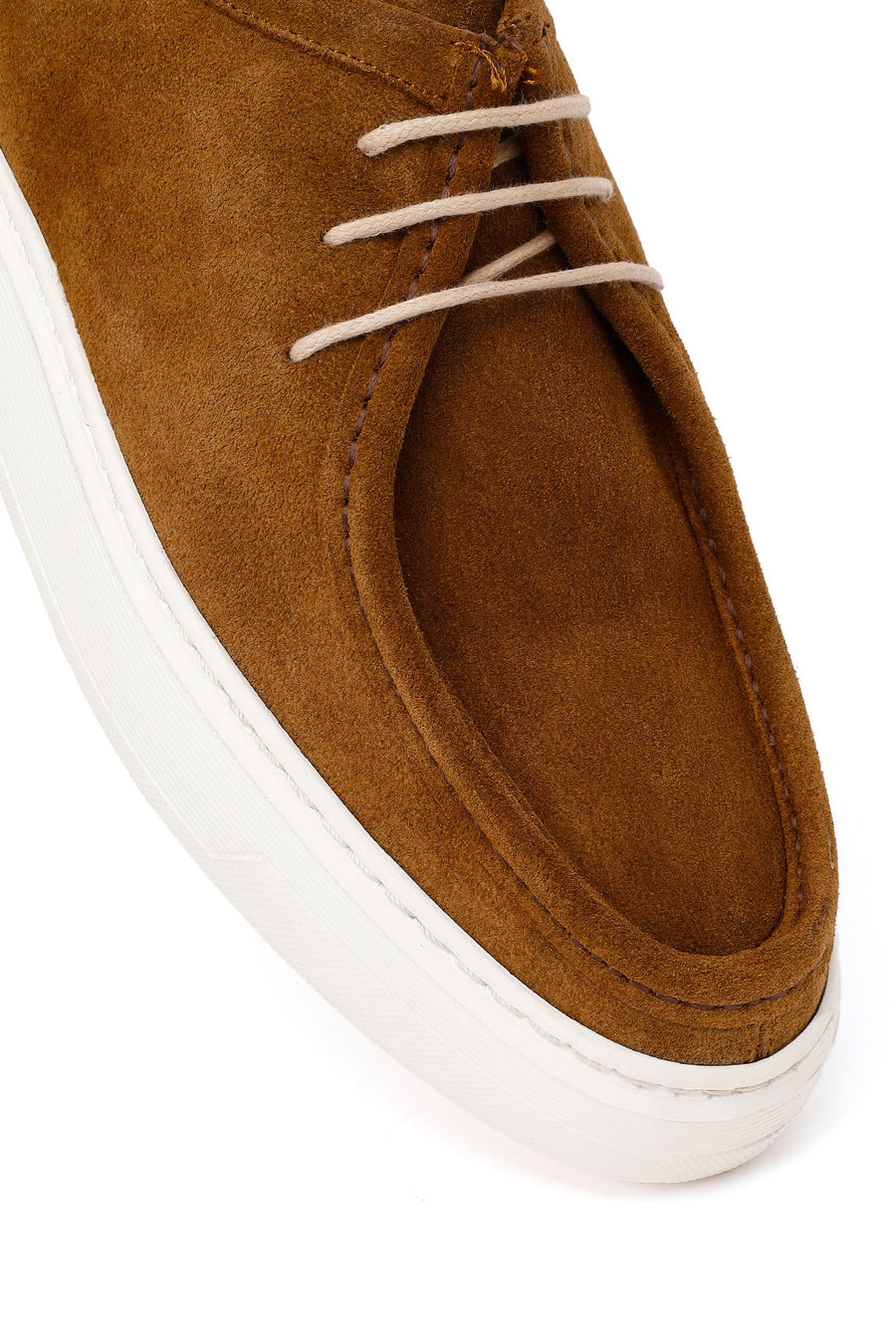 Male Tan Lace-Up Thick-Soled Suede Casual Shoes