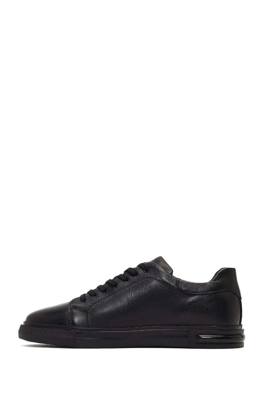 Men's Black Lace Up Leather Sneakers