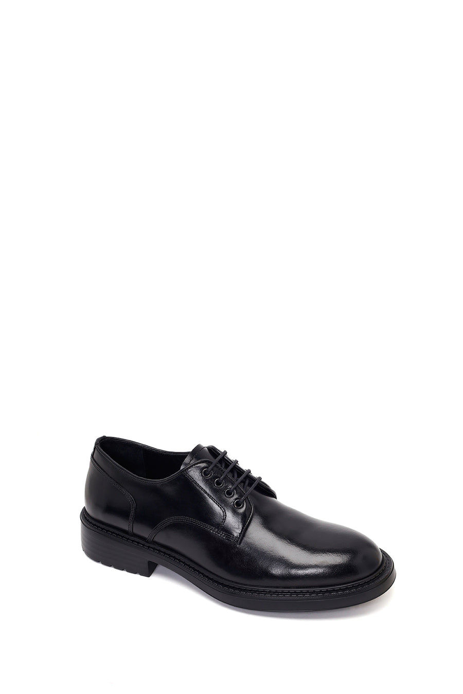 Male Black Lace-up Leather Casual Shoes