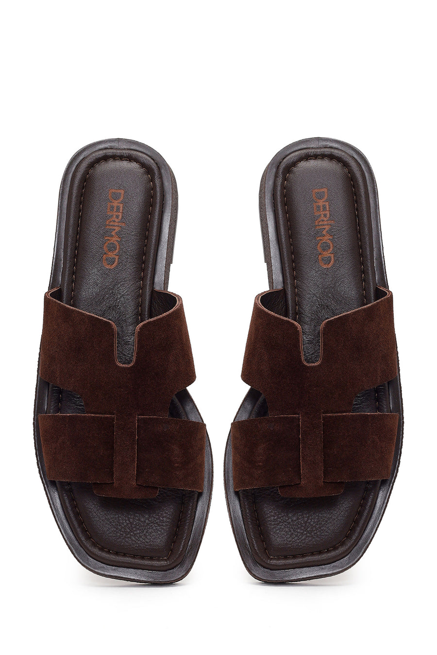 Women's Brown Suede Leather Slippers